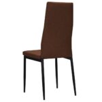 Chaises à manger lot de 4 marron tissu – Image 5