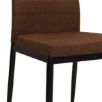 Chaises à manger lot de 4 marron tissu – Image 6