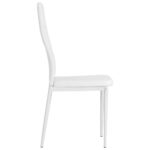 Chaises à manger lot de 4 blanc similicuir – Image 5