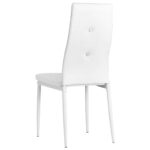 Chaises à manger lot de 4 blanc similicuir – Image 6