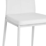 Chaises à manger lot de 4 blanc similicuir – Image 7