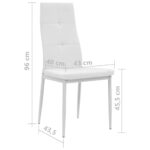 Chaises à manger lot de 4 blanc similicuir – Image 8