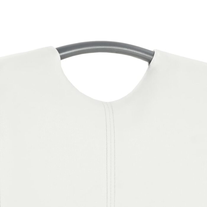 Chaises à manger cantilever lot de 4 blanc similicuir – Image 6