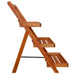 Support de jardinière à 3 niveaux 50x63x80 cm Acacia solide – Image 2
