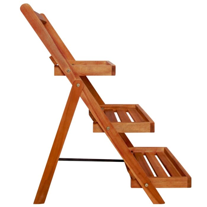 Support de jardinière à 3 niveaux 50x63x80 cm Acacia solide – Image 2