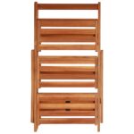 Support de jardinière à 3 niveaux 50x63x80 cm Acacia solide – Image 4