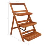 Support de jardinière à 3 niveaux 50x63x80 cm Acacia solide – Image 5