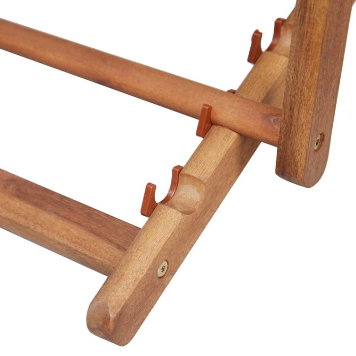 Chaise pliable de plage Tissu et cadre en bois Rouge – Image 11
