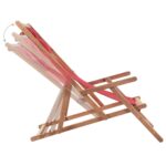 Chaise pliable de plage Tissu et cadre en bois Rouge – Image 5