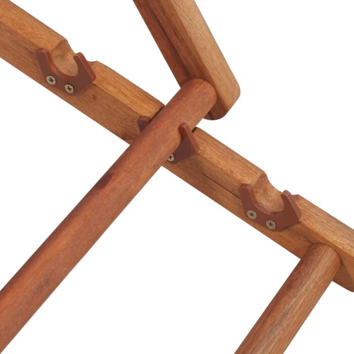 Chaise pliable de plage Tissu et cadre en bois Rouge – Image 9