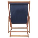 Chaise pliable de plage Tissu et cadre en bois Bleu – Image 3