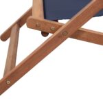 Chaise pliable de plage Tissu et cadre en bois Bleu – Image 8