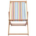 Chaise pliable de plage Tissu et cadre en bois Multicolore – Image 2