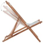 Chaise pliable de plage Tissu et cadre en bois Multicolore – Image 4