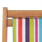 Chaise pliable de plage Tissu et cadre en bois Multicolore – Image 5