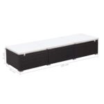 Chaise longue avec coussin Résine tressée Marron – Image 6