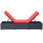 Chaise longue avec coussin Résine tressée Noir – Image 3