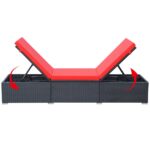 Chaise longue avec coussin Résine tressée Noir – Image 4