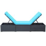 Chaise longue avec coussin Résine tressée Noir – Image 3