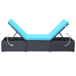 Chaise longue avec coussin Résine tressée Noir – Image 4