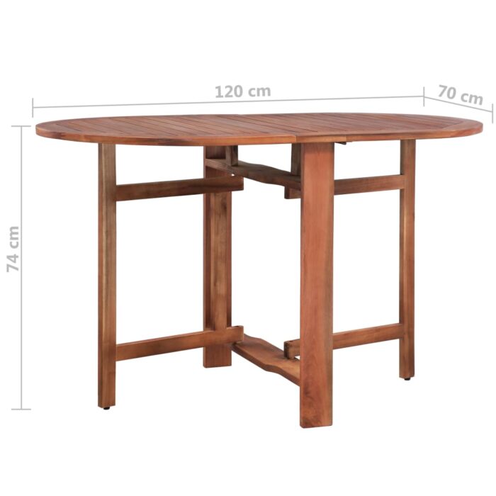 Table de jardin 120x70x74 cm Bois d'acacia massif – Image 7