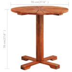 Table de bistro 70x70 cm Bois d'acacia massif – Image 5