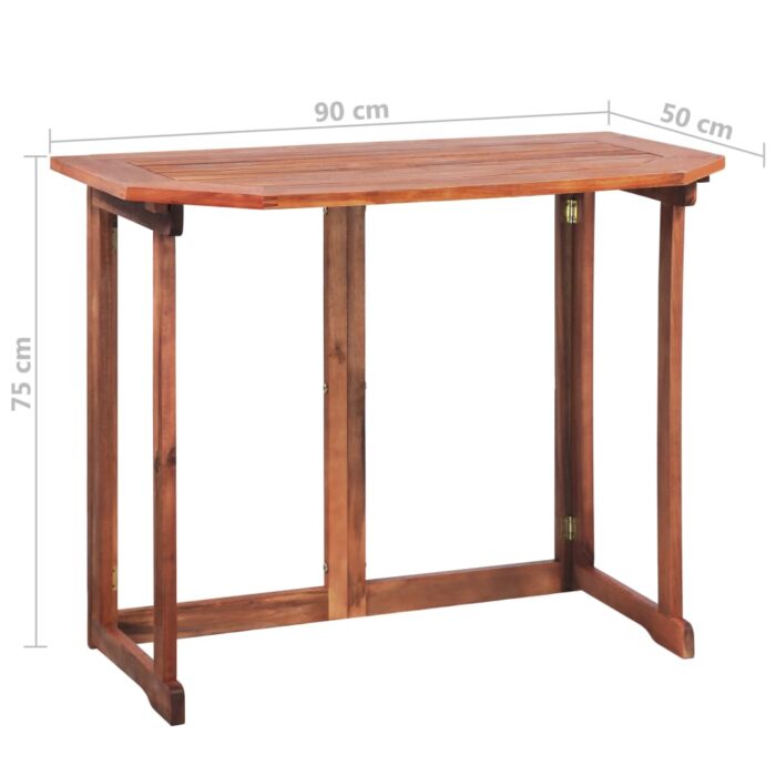 Table de bistro 90x50x75 cm Bois d'acacia massif – Image 7