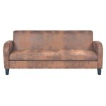 Ensemble de canapés 2 pcs Daim synthétique Marron – Image 3