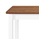 Table et chaises de bar 3 pcs Bois massif Marron et blanc – Image 3