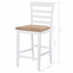 Table et chaises de bar 3 pcs Bois massif Marron et blanc – Image 8