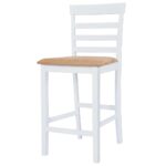 Table et chaises de bar 5 pcs Bois massif Marron et blanc – Image 5