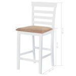Table et chaises de bar 5 pcs Bois massif Marron et blanc – Image 8