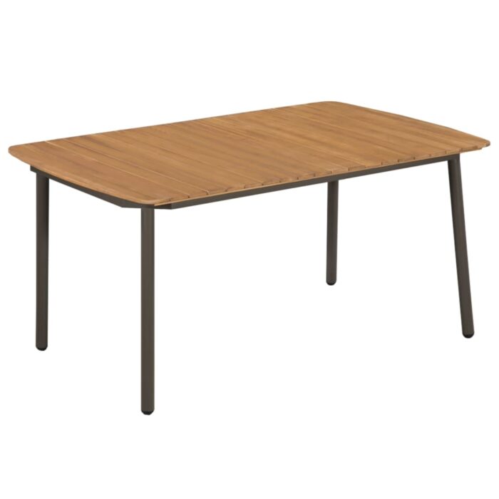 Table de jardin 150 x 90 x 72 cm Bois d'acacia solide et acier – Image 1