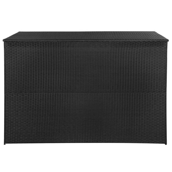 Boîte de rangement de jardin noir 150x100x100 cm résine tressée – Image 2
