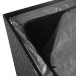 Boîte de rangement de jardin noir 150x100x100 cm résine tressée – Image 4