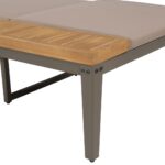 Chaise longue avec coussins Bois d'acacia solide Marron – Image 3