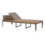 Chaise longue avec coussins Bois d'acacia solide Marron – Image 4