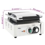 Grill pour panini rainuré Acier inoxydable 1800 W 31x30,5x20 cm – Image 11