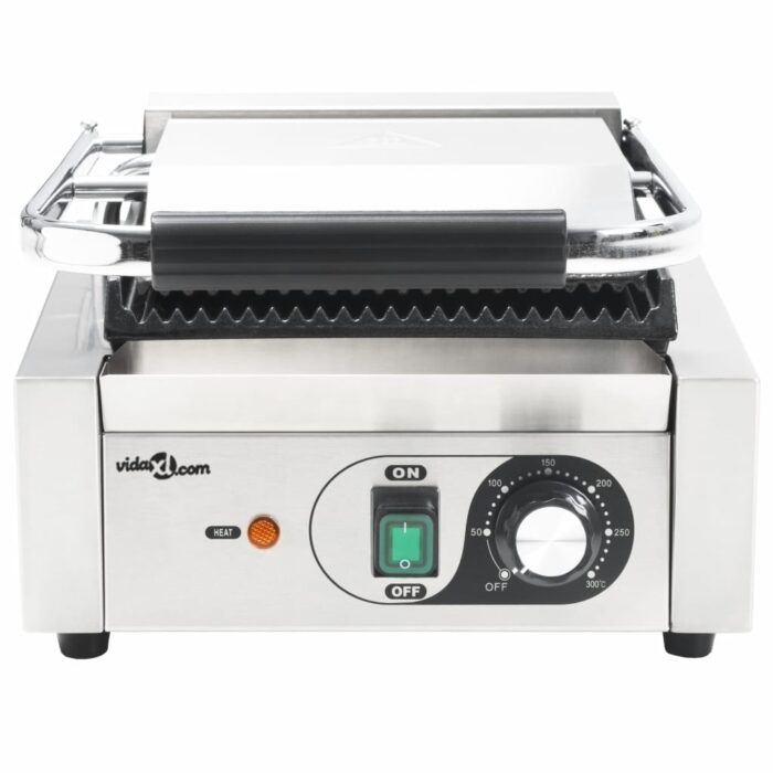 Grill pour panini rainuré Acier inoxydable 1800 W 31x30,5x20 cm – Image 6