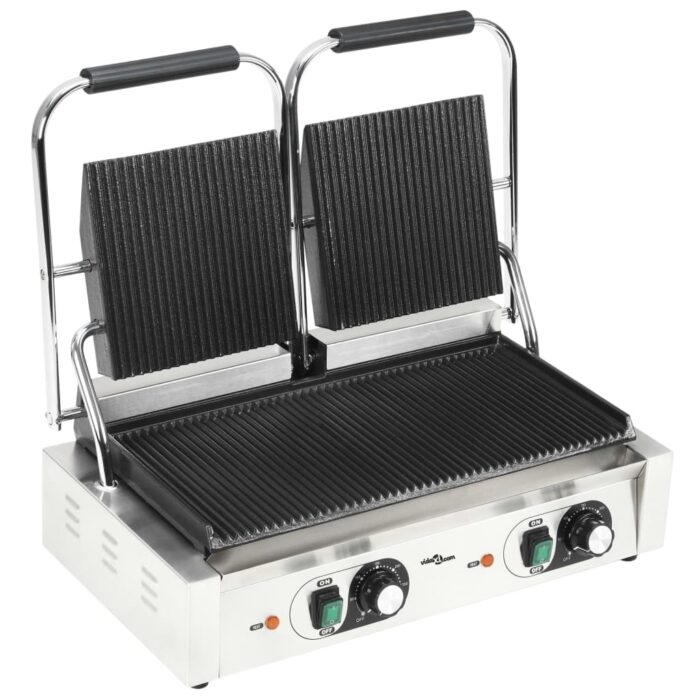 Gril de panini à double rainure 3600 W 57x30,5x20 cm – Image 2