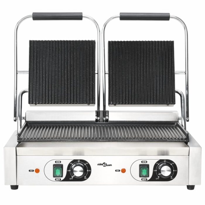 Gril de panini à double rainure 3600 W 57x30,5x20 cm – Image 3