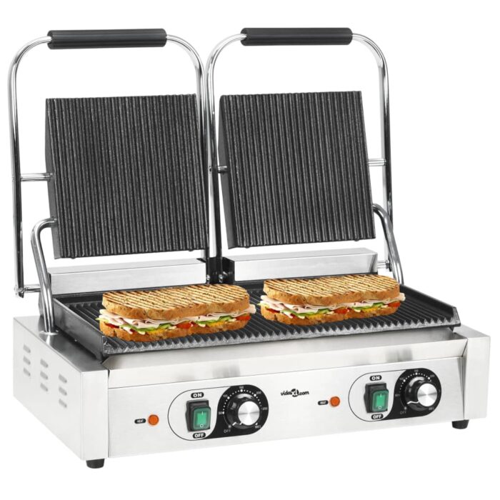Gril de panini à double rainure 3600 W 57x30,5x20 cm – Image 1