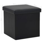 Tabouret de rangement pliable Noir Similicuir – Image 7