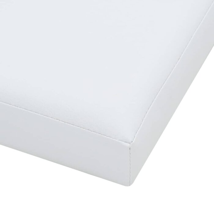 Tabourets de rangement pliables lot de 2 blanc similicuir – Image 7