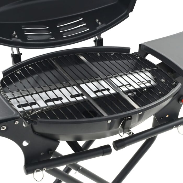 Barbecue au gaz portatif avec zone de cuisson Noir – Image 6