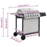 Barbecue au gaz avec 6 zones de cuisson Inox Argenté – Image 10
