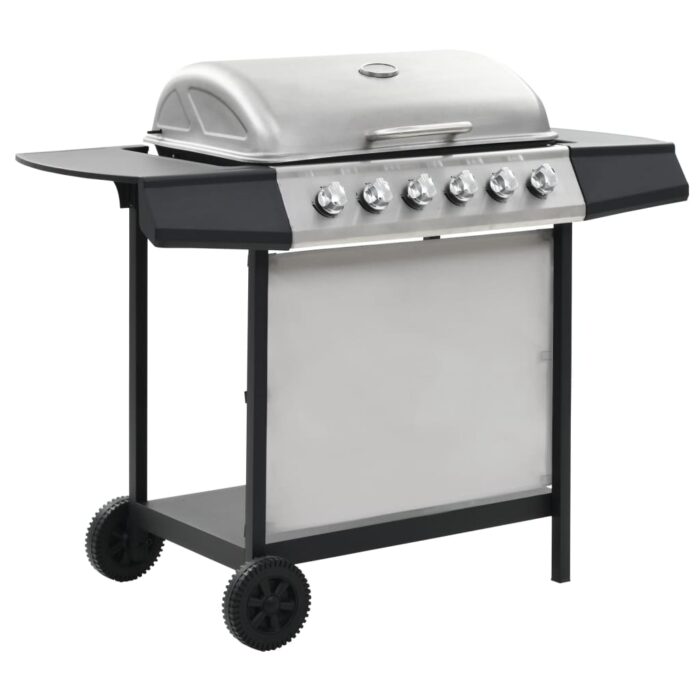 Barbecue au gaz avec 6 zones de cuisson Inox Argenté – Image 2
