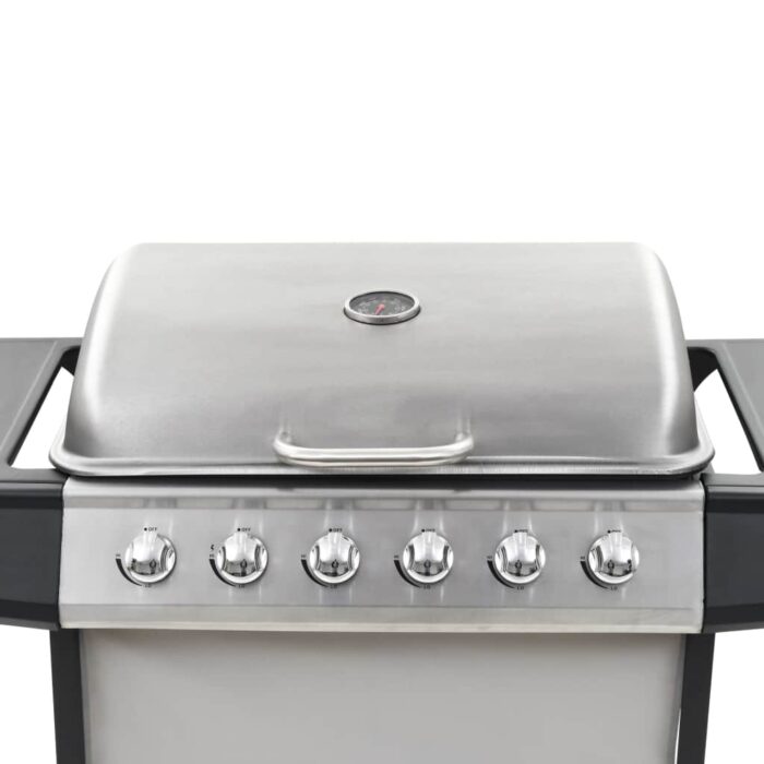 Barbecue au gaz avec 6 zones de cuisson Inox Argenté – Image 6