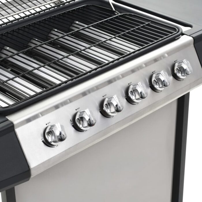 Barbecue au gaz avec 6 zones de cuisson Inox Argenté – Image 7