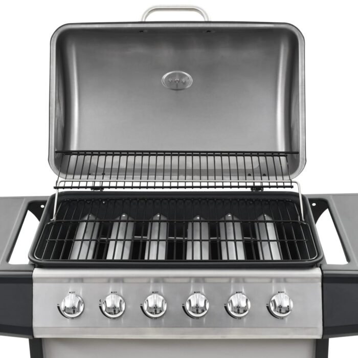 Barbecue au gaz avec 6 zones de cuisson Inox Argenté – Image 8